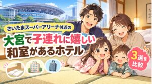 さいたまスーパーアリーナ付近の大宮で子連れに嬉しい和室があるホテル3選を比較