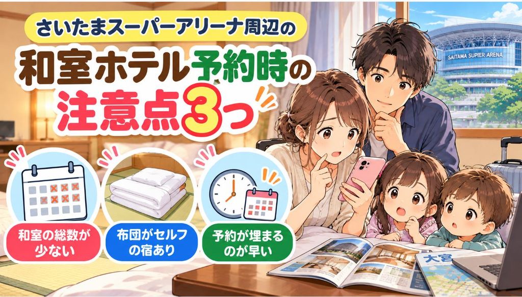 さいたまスーパーアリーナ周辺の和室ホテル予約時の注意点3つ
