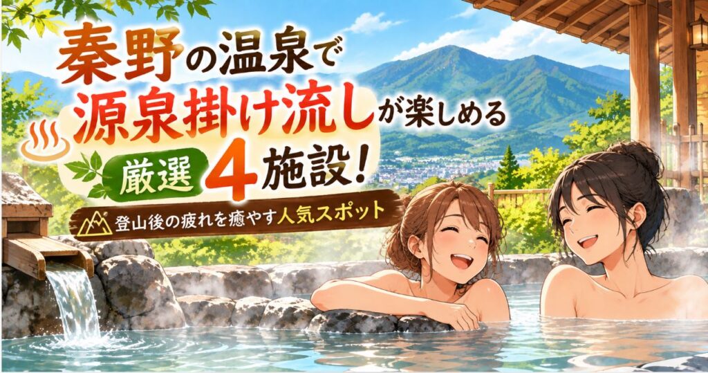 秦野の温泉で源泉掛け流しが楽しめる厳選4施設!登山後の疲れを癒やす人気スポット